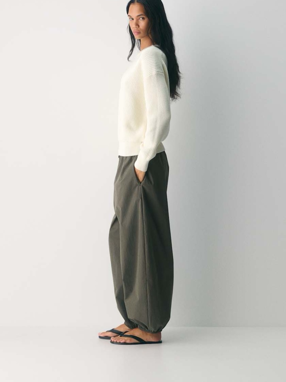 Wilfred White Textured Crewneck Sweater